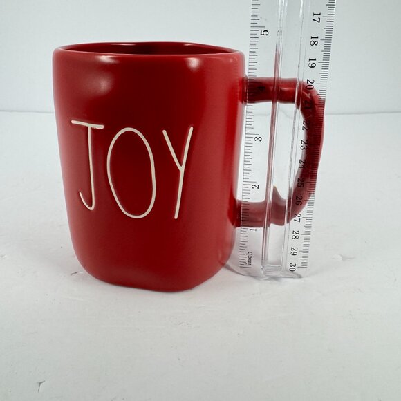 Rae Dunn JOY Matte Red Ceramic Christmas Mug Holiday Coffee Cup Farmhouse Decor - Picture 5 of 6